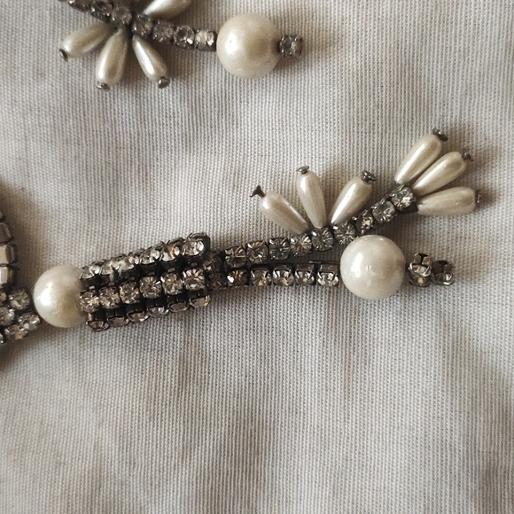 Teardrop pearl and diamond necklace set - Picture 6 of 6